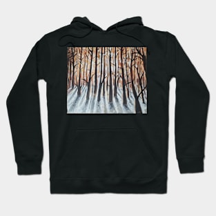 Sun in the forest - hand painted in acrylic Hoodie